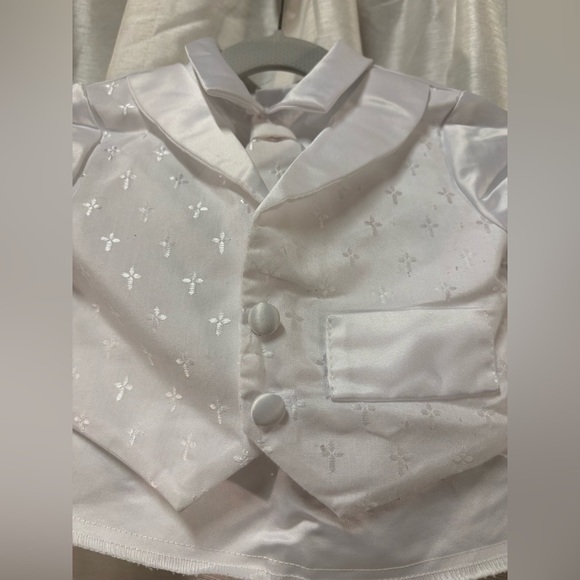 BABY 👼White Shirt /Vest and Bonnet Set 0-3 Months - Picture 3 of 10